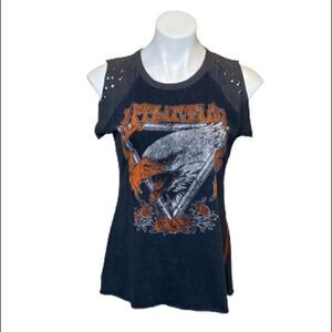 Affliction Black and Orange Tank Top